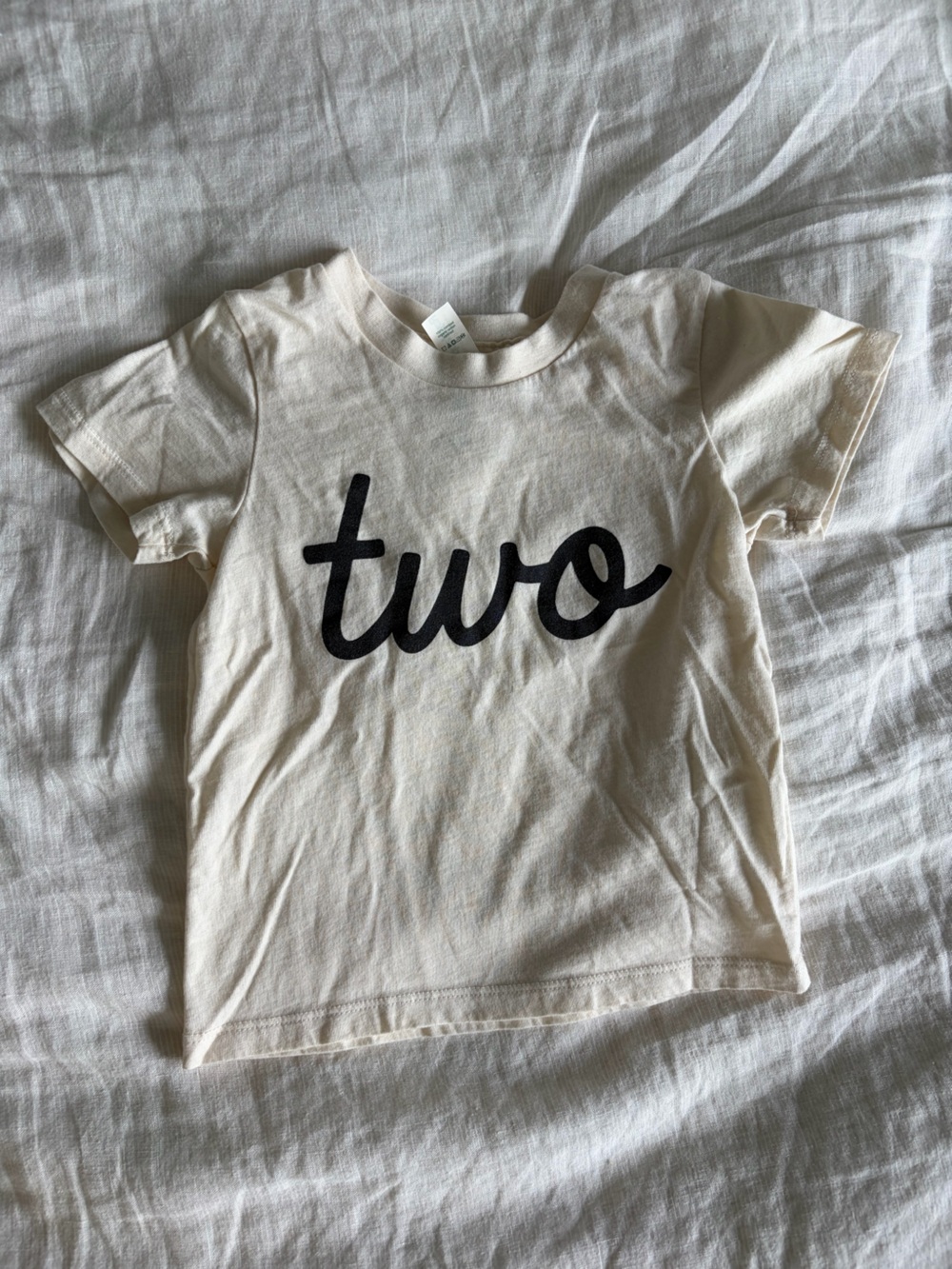 Gladfolk Organic Cotton Cream 'Two' Toddler Birthday Tee